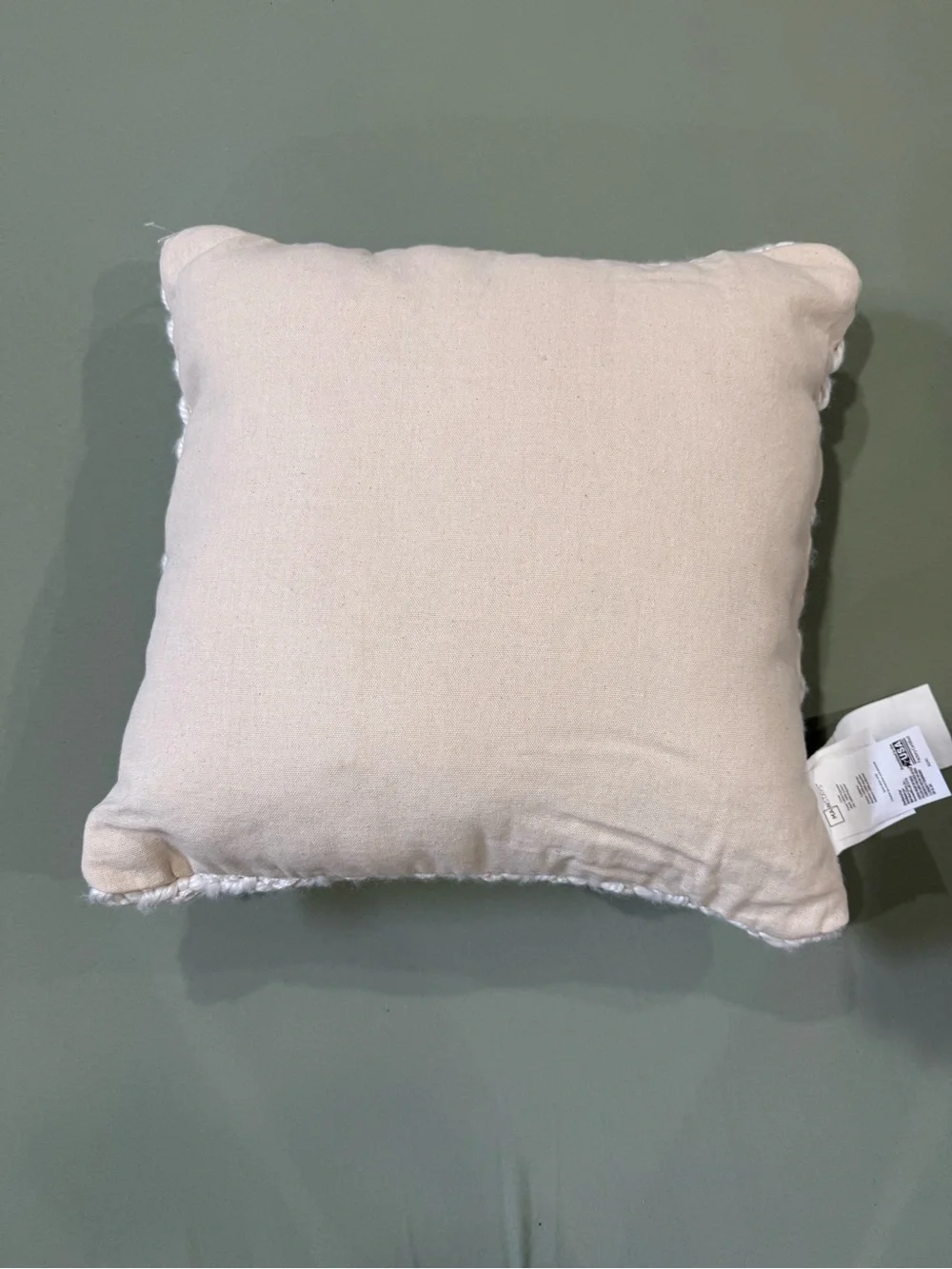 Cream-colored Crocheted Throw Pillow